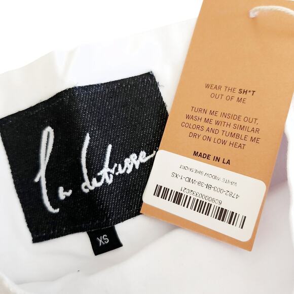 LA DETRESSE White Widow activewear athletic athleisure bike shorts Sz XS NEW - Picture 6 of 8